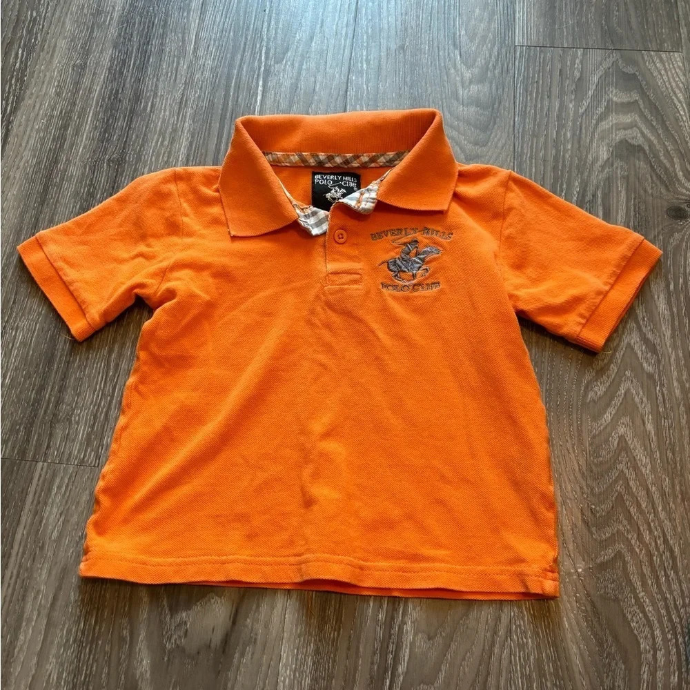 Beverly Hills Polo Association Toddler Boys Orange Polo T Short Size 4
